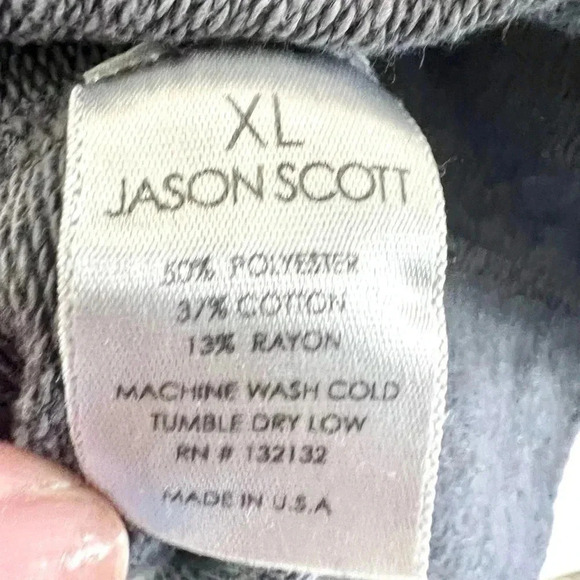 Jason Scott Dark Blue Crewneck Pullover Cotton Blend Sweatshirt Size XL - Picture 8 of 8